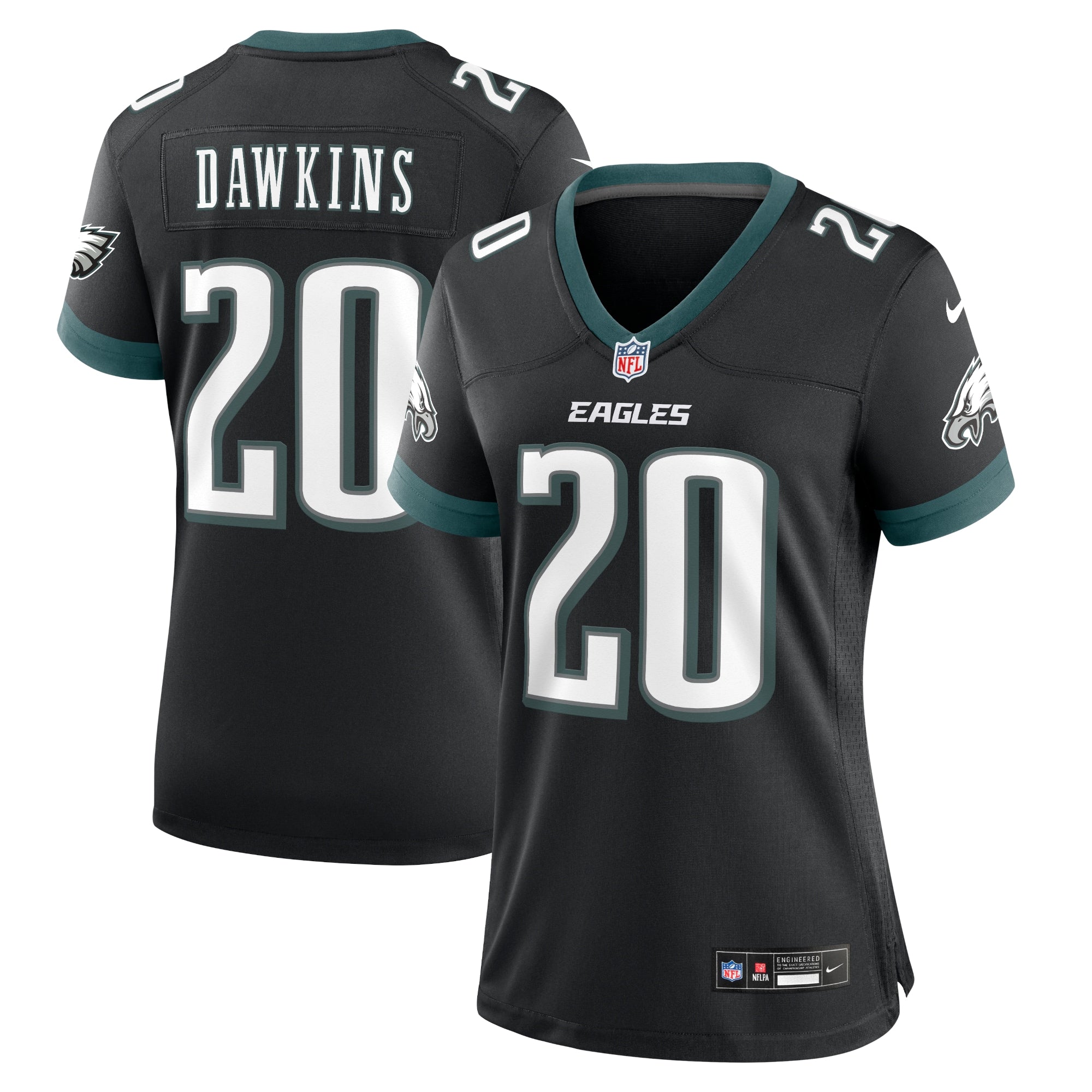 Brian Dawkins Philadelphia Eagles Nike Women's Retired Player Game Jersey - Midnight Green/Black