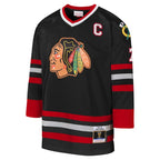 Chris Chelios Chicago Blackhawks Youth 1997-98 Blue Line Captain Patch Player Jersey - Black