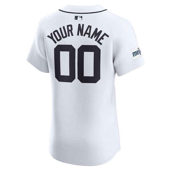 Detroit Tigers Nike Home Elite Custom Patch Jersey - White