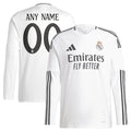 Los Merengues adidas 2024/25 Home Replica Custom Long Sleeve Jersey - White