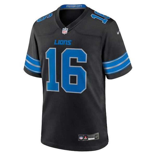 Jared Goff Detroit Lions Nike 2nd Alternate Game Jersey - Black/Blue