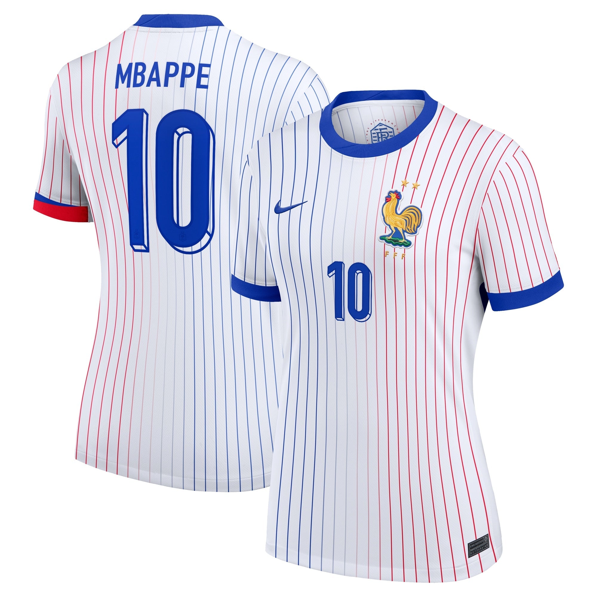 Kylian Mbappe France National Team Nike Women's 2024 Home Replica Jersey - Blue/White