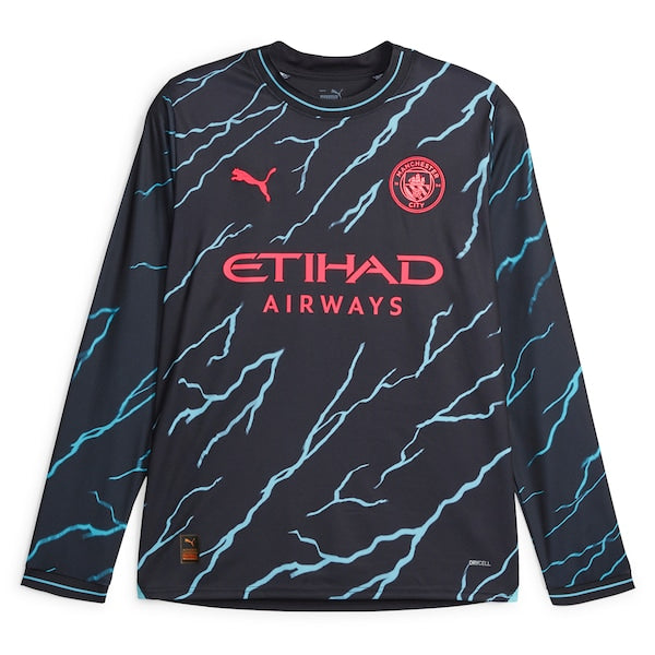 Phil Foden Manchester City Puma 2023/24 Third Replica Long Sleeve Player Jersey - Navy