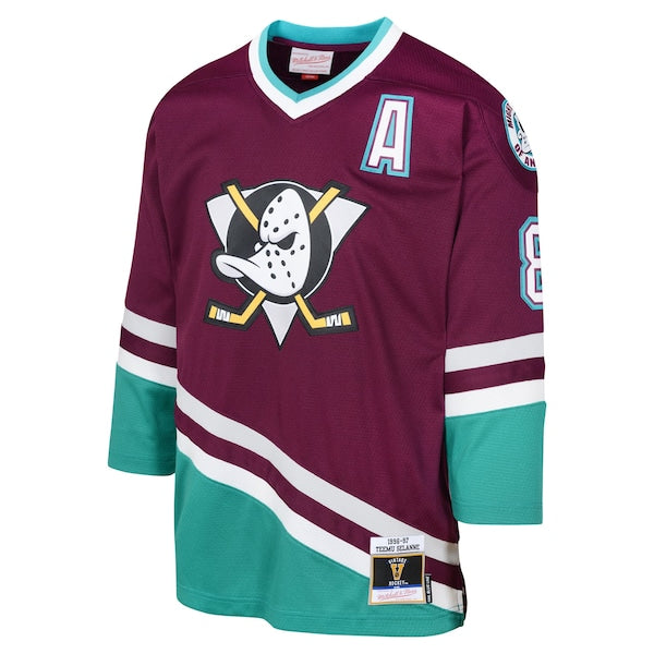 Teemu Selanne Anaheim Ducks Youth 1996 Blue Line Player Jersey - Maroon