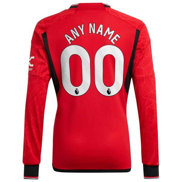 Manchester United adidas 2023/24 Home Replica Custom Long Sleeve Jersey - Red