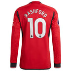 Marcus Rashford Manchester United adidas 2023/24 Home Authentic Long Sleeve Player Jersey - Red/Green