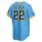 Christian Yelich Milwaukee Brewers Nike 2022 City Connect Replica Player Jersey - Powder Blue