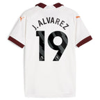 Julián Álvarez Manchester City Puma Youth 2023/24 Away Replica Player Jersey - White