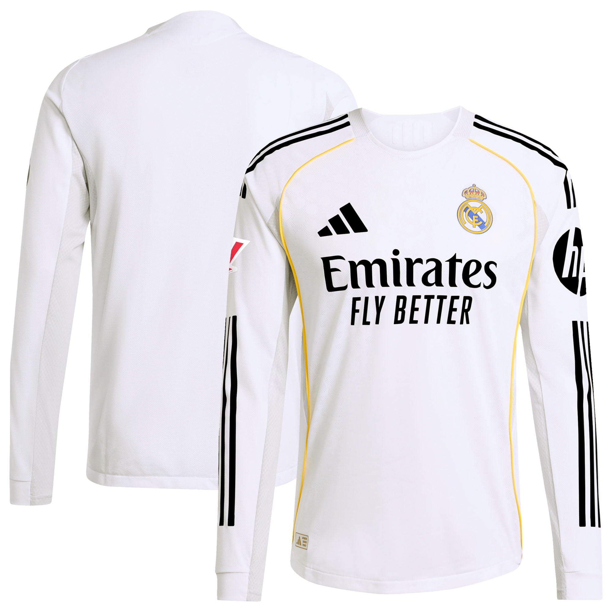 Los Merengues adidas 2025/26 Away Authentic Long Sleeve Jersey - Blue/White