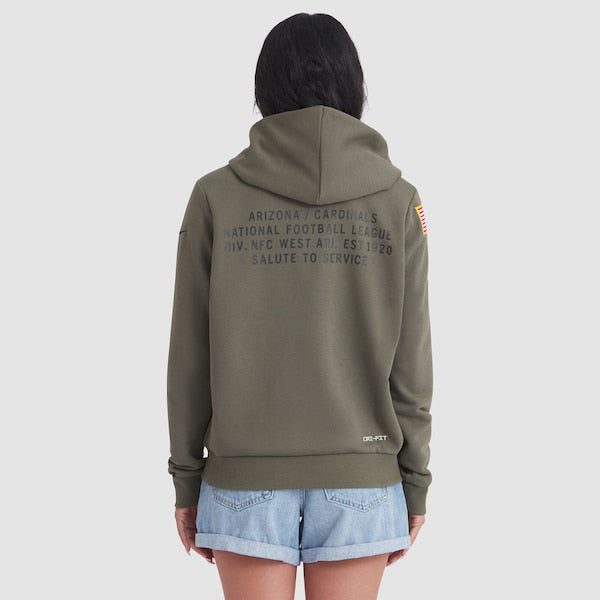 Arizona Cardinals Nike Women's 2025 Salute to Service Sideline Standard Issue Dri-FIT Hoodie - Olive