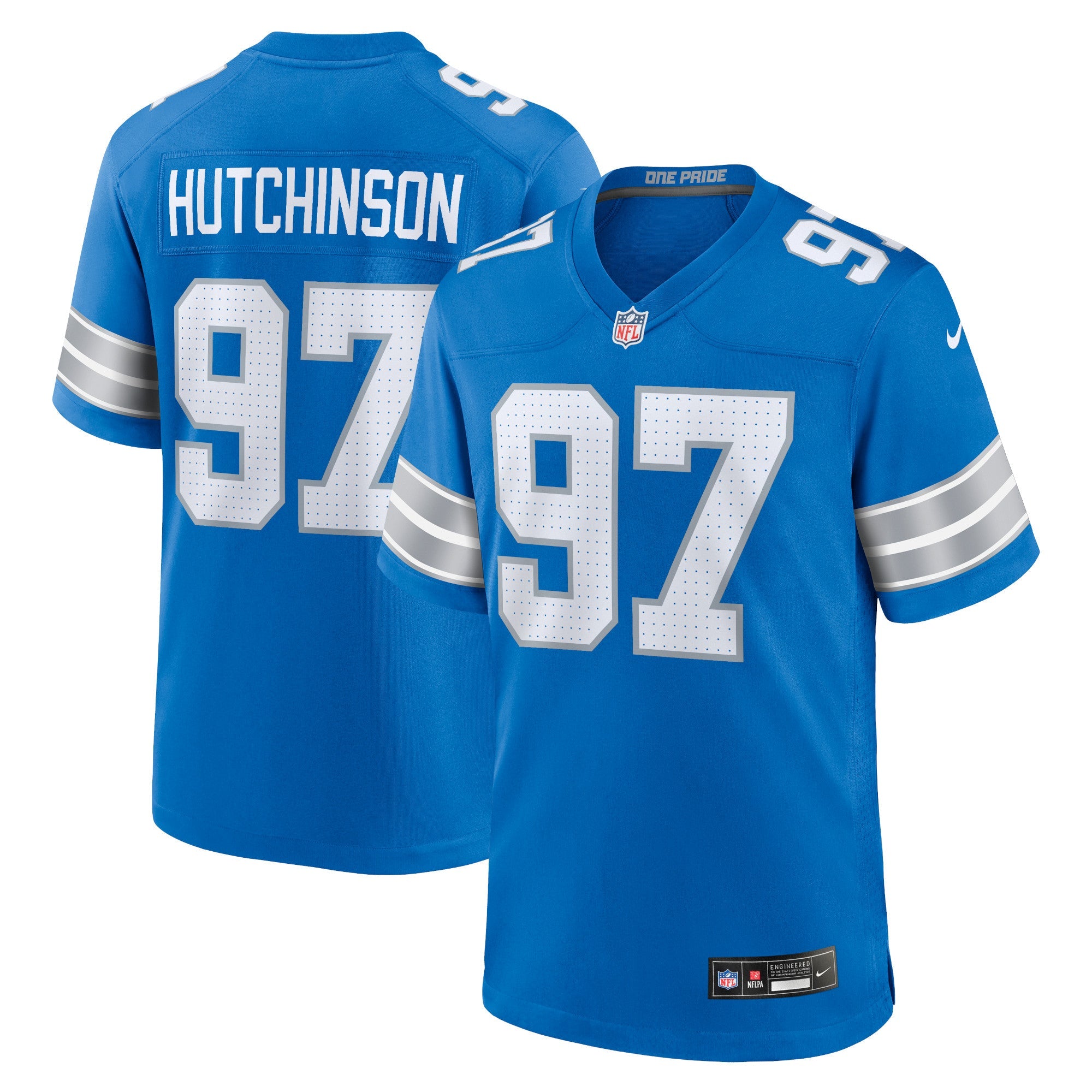 Aidan Hutchinson Detroit Lions Nike 2nd Alternate Game Jersey - Black/Blue/White