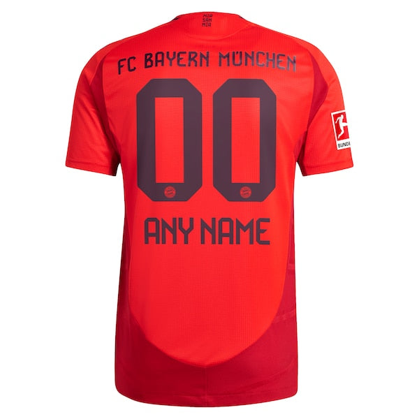 Bayern Munich adidas 2024/25 Home Authentic Custom Jersey - Red