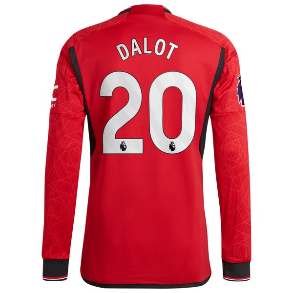 Diogo Dalot Manchester United adidas 2023/24 Home Authentic Long Sleeve Player Jersey - Red