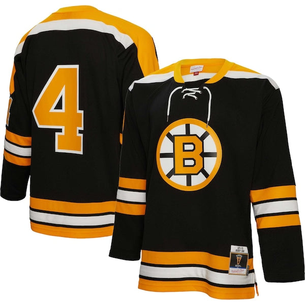 Bobby Orr Boston Bruins Big & Tall 1971 Blue Line Player Jersey - Black