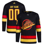 Vancouver Canucks adidas  Alternate  Primegreen Authentic Custom Jersey - Black