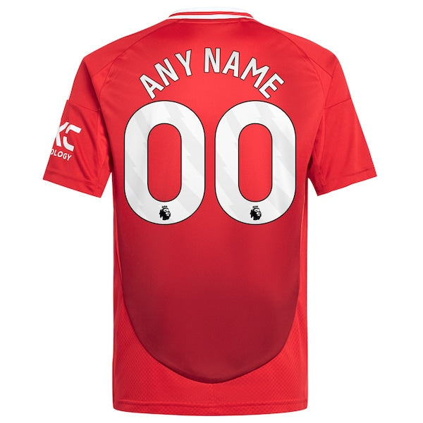 Manchester United adidas Youth 2024/25 Home Replica Custom Jersey - Red