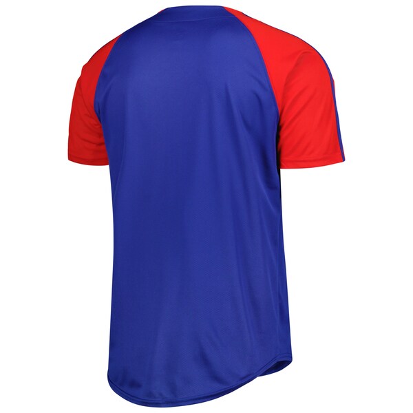 Texas Rangers Stitches Button-Down Raglan Fashion Jersey - Royal