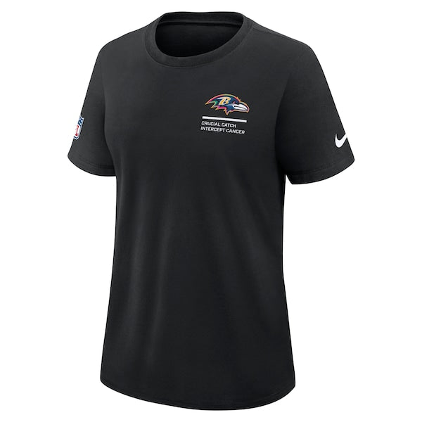 Baltimore Ravens Nike Women's 2025 NFL Crucial Catch Tri-Blend Dri-FIT T-Shirt - Black