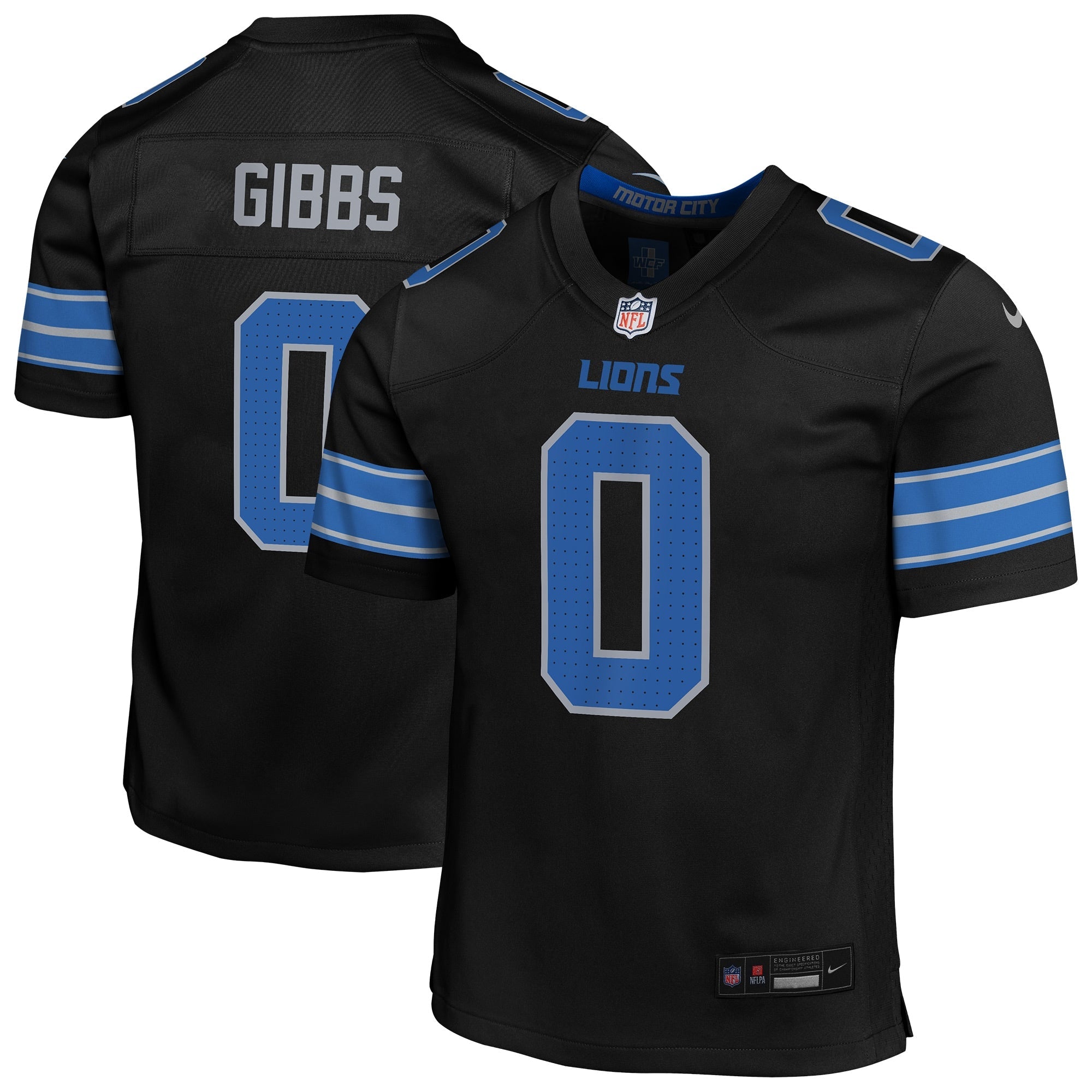 Jahmyr Gibbs Detroit Lions Nike Youth Team Game Jersey - Blue/White/Black