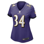 Keaton Mitchell Baltimore Ravens Nike Women's  Game Jersey -  Purple