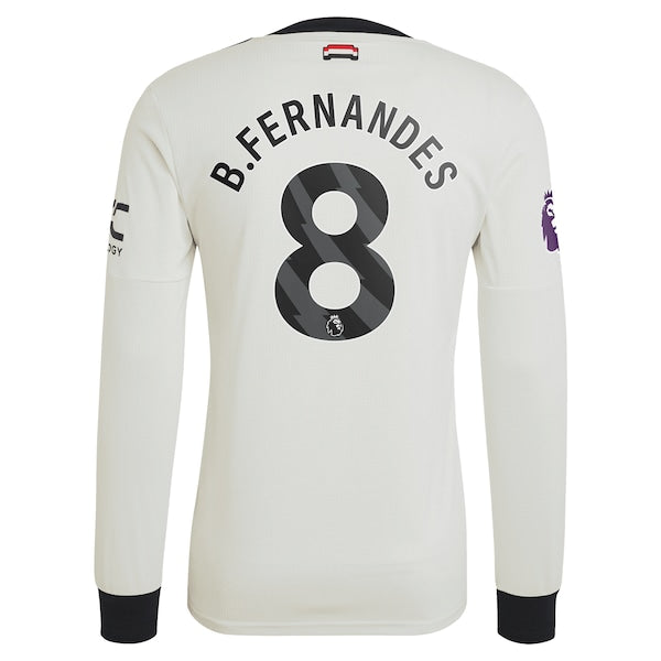 Bruno Fernandes Manchester United adidas Originals  2024/25 Third Authentic Long Sleeve Jersey - Cream