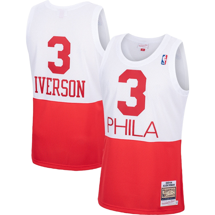 Allen Iverson Philadelphia 76ers 1996/97 Hardwood Classics Authentic Jersey - Red/Black/White