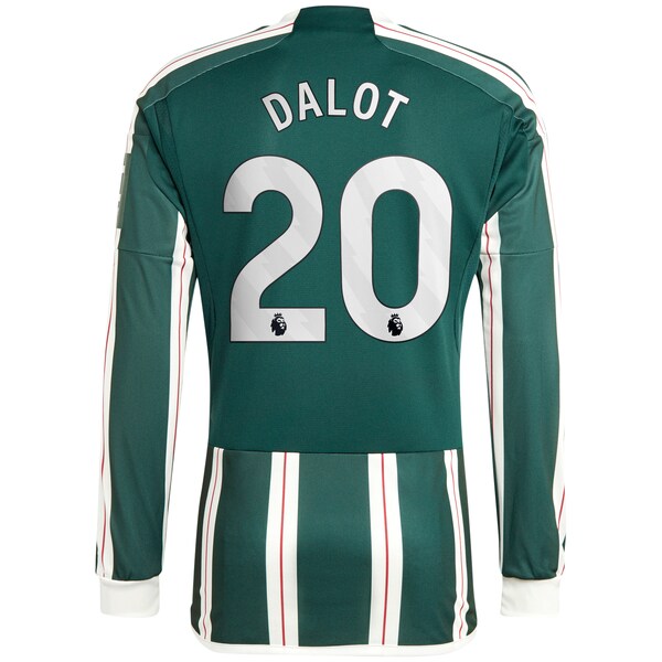 Diogo Dalot Manchester United adidas 2023/24 Away Long Sleeve Replica Player Jersey - Green