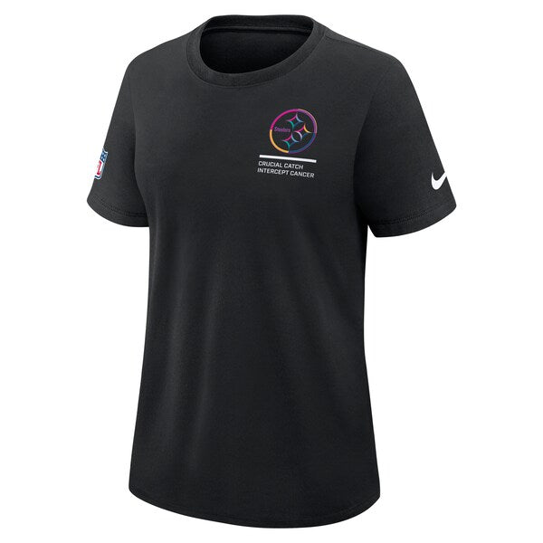 Pittsburgh Steelers Nike Women's 2025 NFL Crucial Catch Tri-Blend Dri-FIT T-Shirt - Black