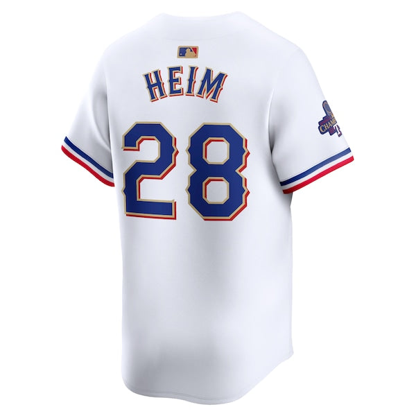 Jonah Heim Texas Rangers Nike 2024 Gold Collection Limited Player Jersey – White