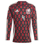 Edson Alvarez Mexico National Team adidas 2024 Home Replica Player Long Sleeve Jersey - Burgundy/Green