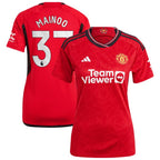Kobbie Mainoo Manchester United adidas Women's 2023/24 Home Replica Player Jersey - Red/Green