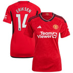 Christian Eriksen Manchester United adidas Women's 2023/24 Home Replica Player Jersey - Red/Green
