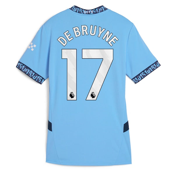 Kevin De Bruyne Manchester City Puma Women's 2024/25 Home Replica Player Jersey - Light Blue