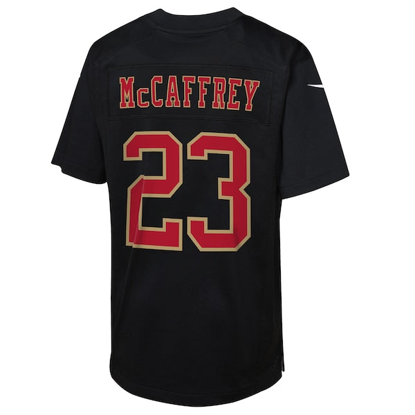 Christian McCaffrey San Francisco 49ers Nike Youth Super Bowl LVIII Patch Carbon Fashion Game Jersey - Black