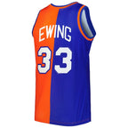 Patrick Ewing New York Knicks Hardwood Classics 1991/92 Split Swingman Jersey - Blue/Orange