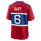 Jaxson Dart New York Giants Nike Alternate Century Red Game Jersey - Red/Royal