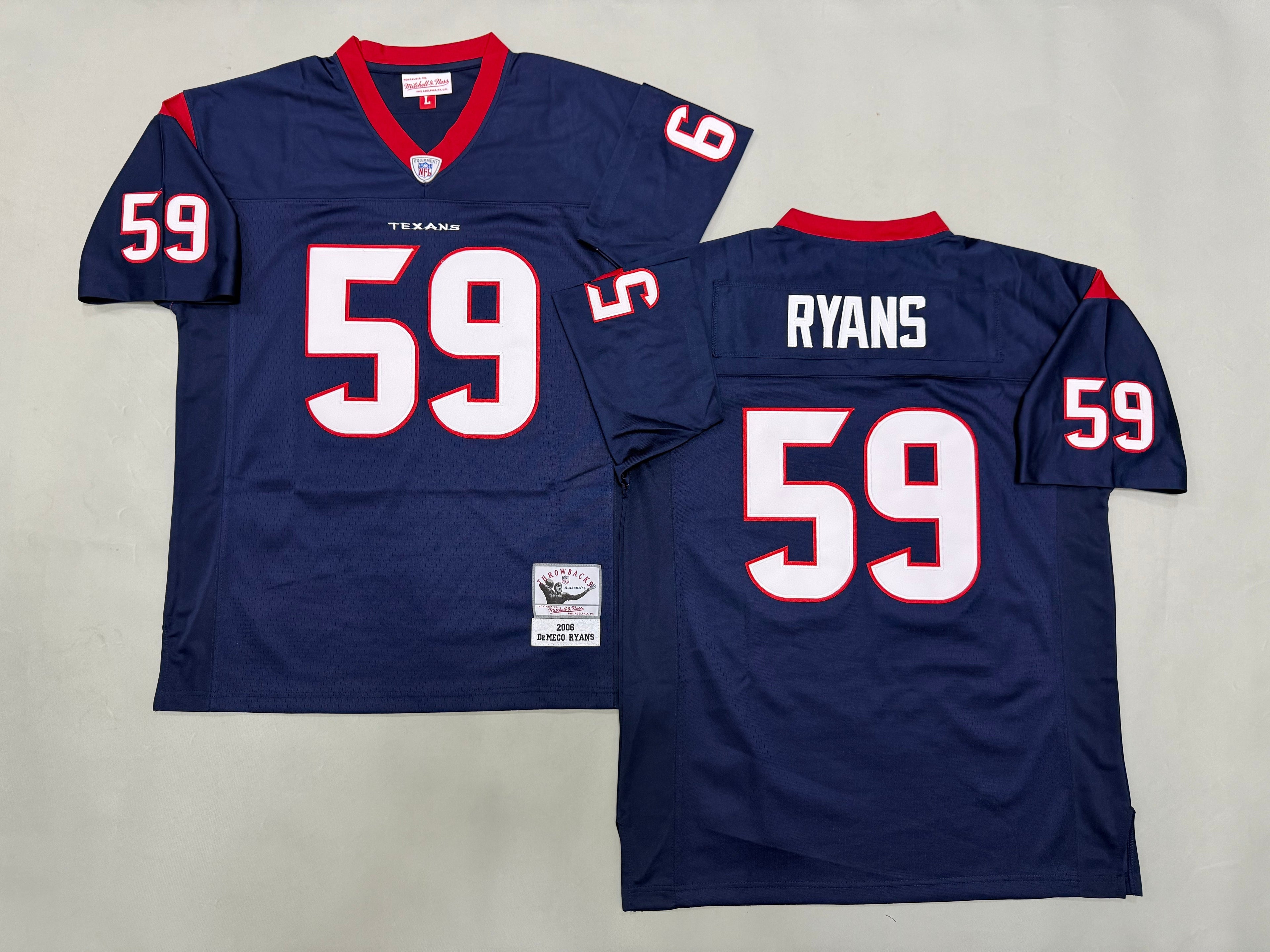 DeMeco Ryans Houston Texans 2006 Authentic Throwback Retired Player Jersey-Dark Blue