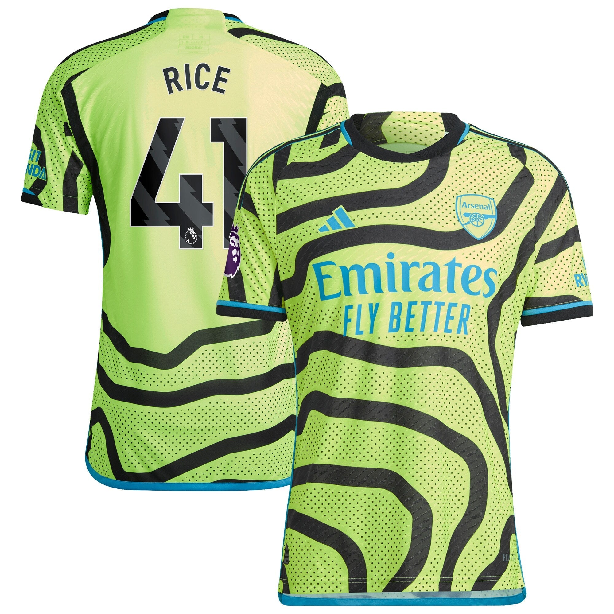 Declan Rice Arsenal adidas 2023/24 Home Authentic Player Jersey - Red/Yellow