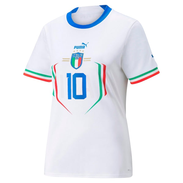 Lorenzo Insigne Italy National Team Puma Women's 2022/23 Away Replica Player Jersey - White