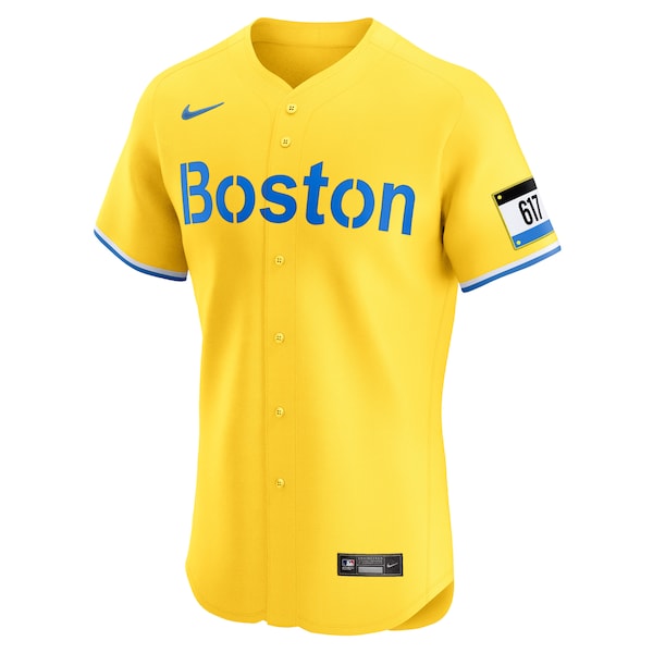 Rafael Devers Boston Red Sox Nike City Connect Elite Jersey - Gold