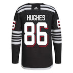 Jack Hughes New Jersey Devils adidas Alternate Primegreen Authentic Player Jersey - Black/Red
