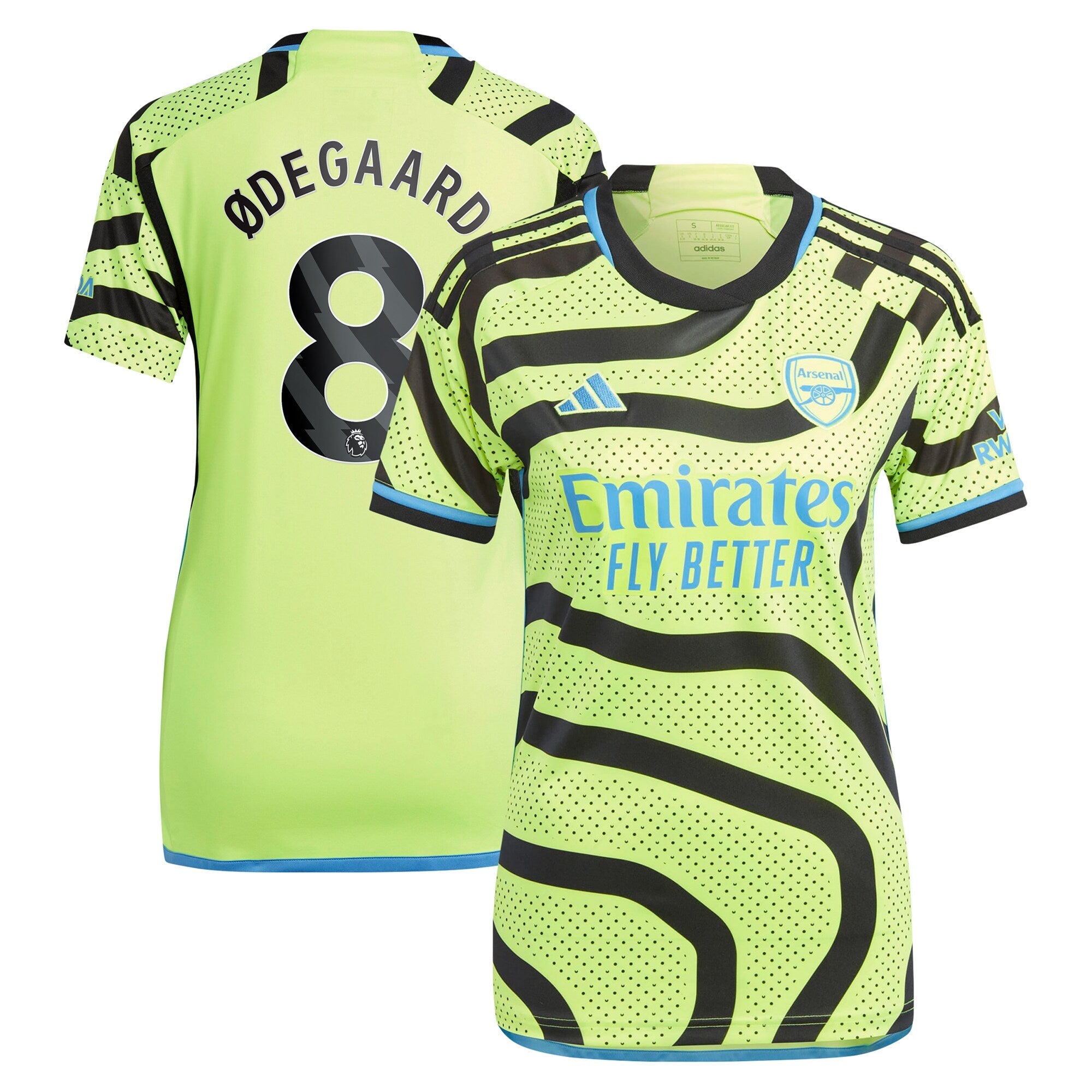 Martin Odegaard Arsenal adidas Women's 2023/24 Third Replica Player Jersey - Green/Red/Yellow