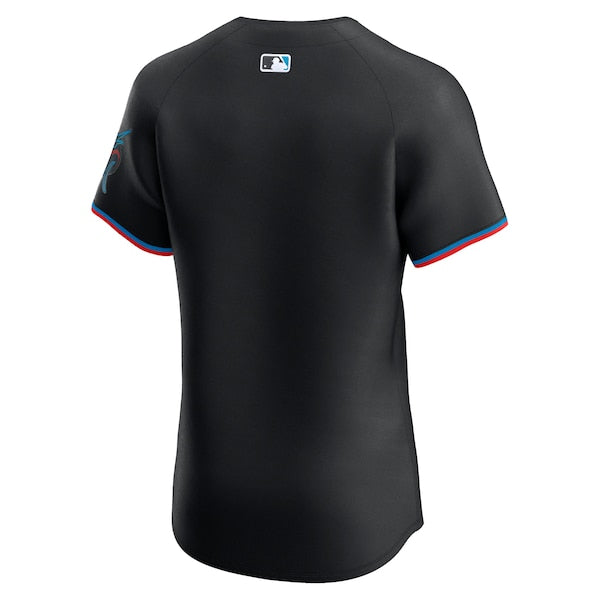 Miami Marlins Nike Alternate Vapor Premier Elite Patch Jersey - Black