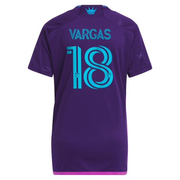 Kerwin Vargas Charlotte FC adidas Women's 2023 Crown Jewel Kit Replica Player Jersey - Purple