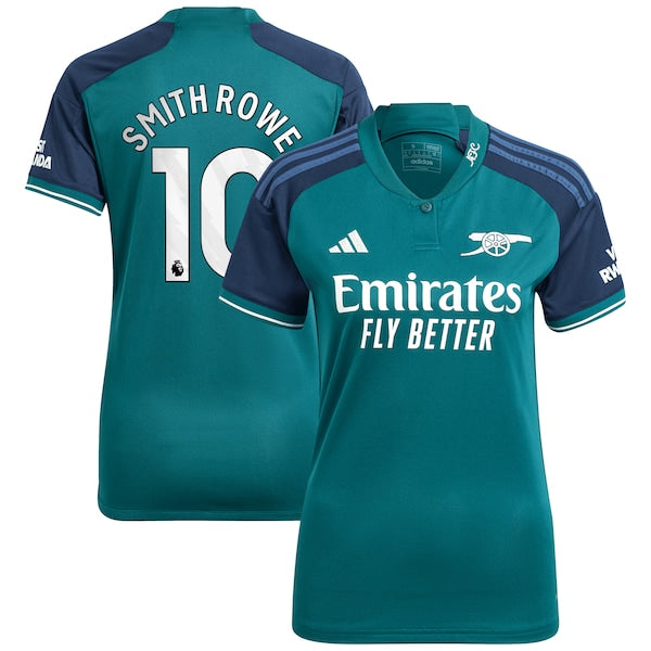 Emile Smith Rowe Arsenal adidas Women's 2023/24 Third Replica Player Jersey - Green/Red/Yellow