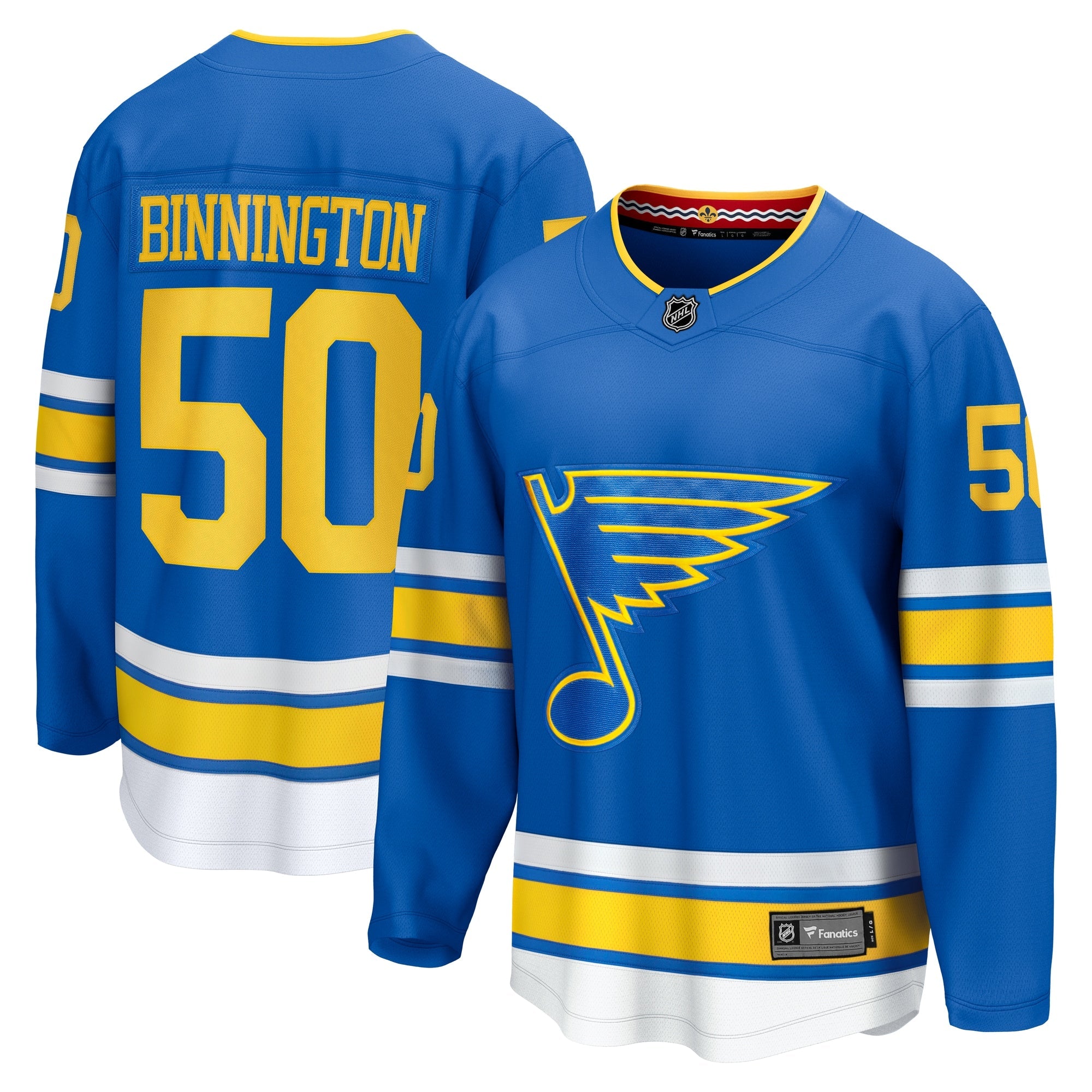 Jordan Binnington St. Louis Blues  Breakaway Jersey - Royal/White/Blue