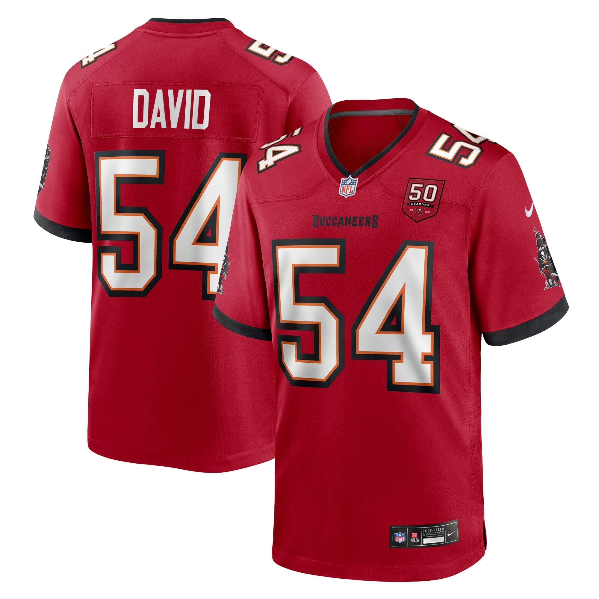 Lavonte David  Tampa Bay Buccaneers Nike 50th Season Game Jersey - Creamsicle/Red