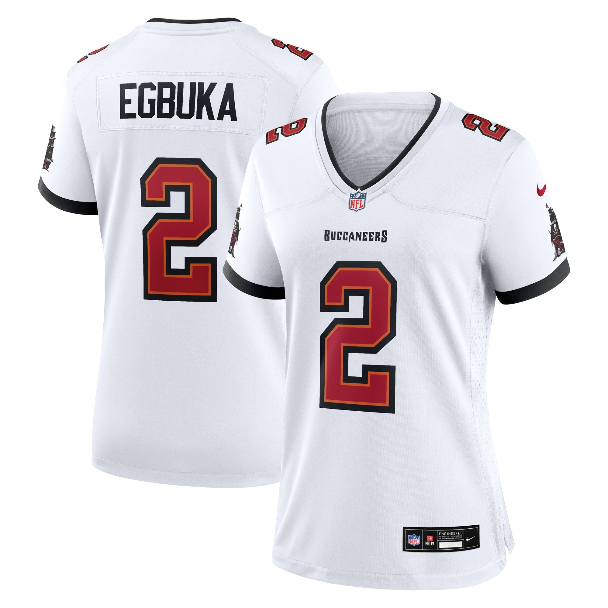 Emeka Egbuka  Tampa Bay Buccaneers Nike Women's Alternate 2  Game Jersey - Creamsicle/White/Red