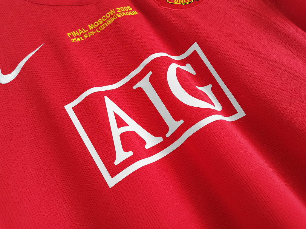 Manchester United Long Sleeve 2007-08 Home Champions Vintage Jersey