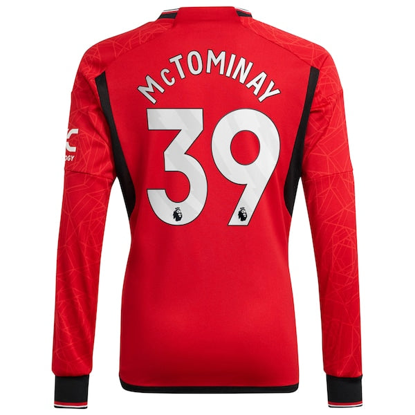 Scott McTominay Manchester United adidas 2023/24 Home Replica Long Sleeve Player Jersey - Red